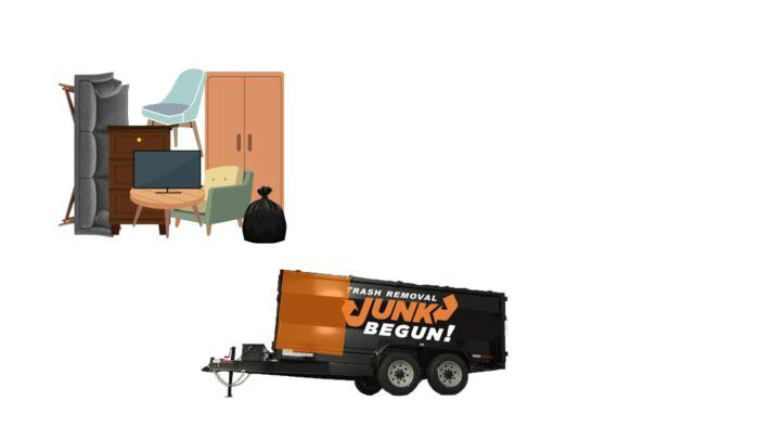 Affordable trash removal pricing with Junk Begun for 1/4 trailer load