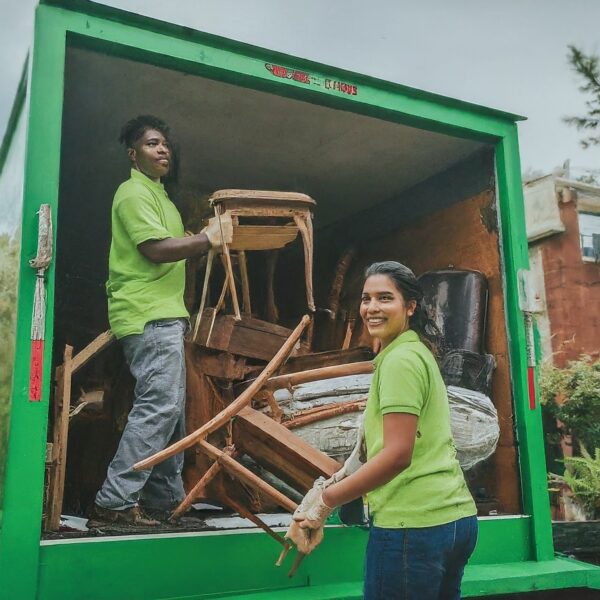 Junk Begun truck loaded with junk for removal service in North Dallas, Texas