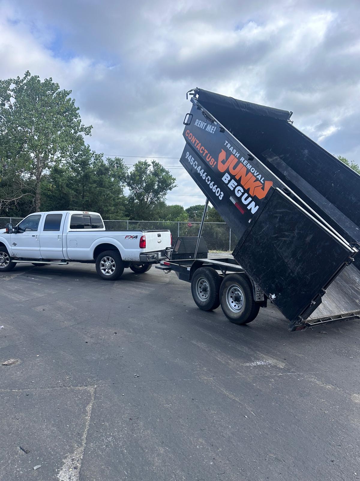 dump trailer ready for a junk removal service on a same day request